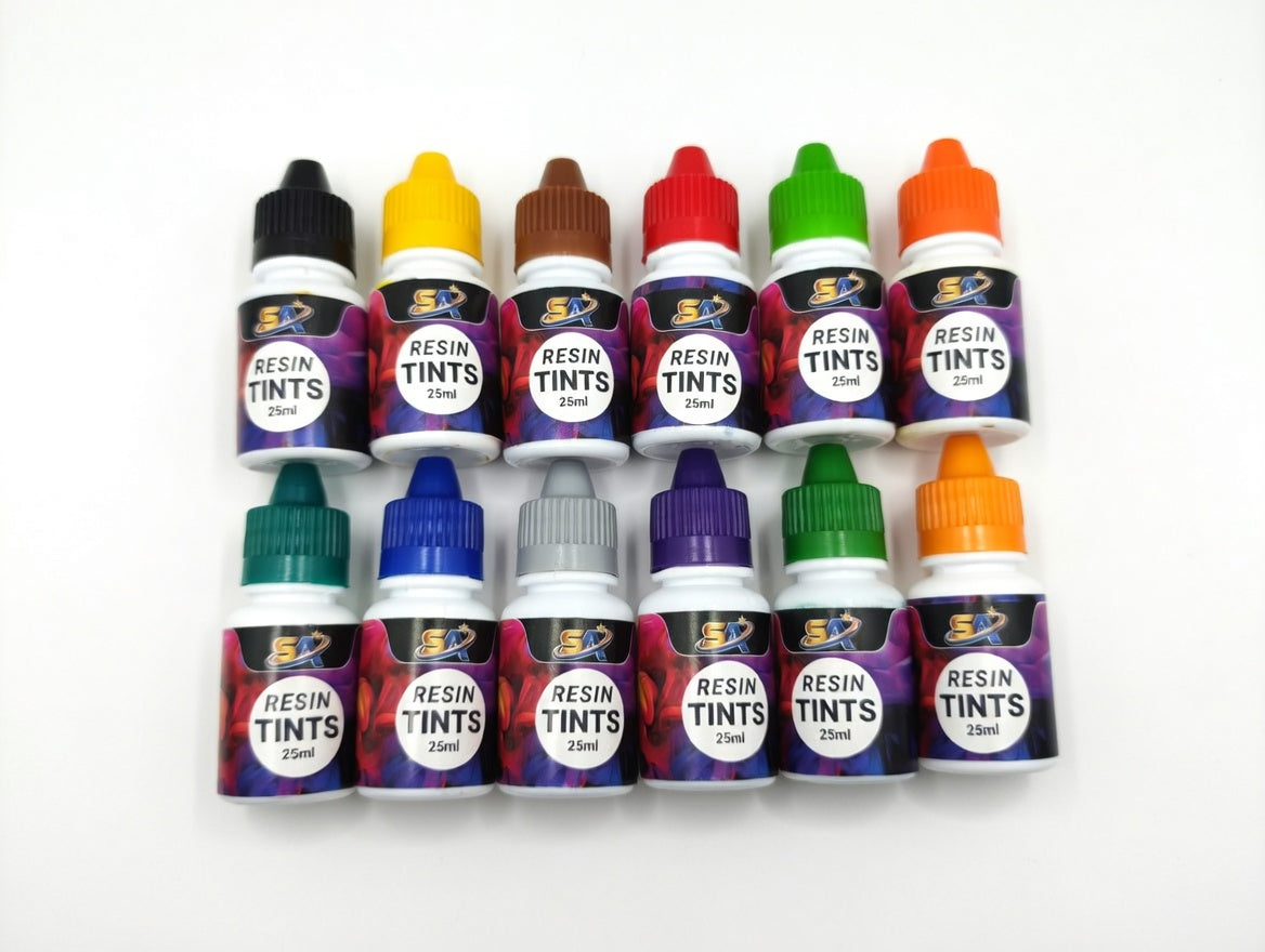 SA Resin Tints Pigment Colors, Water Based Pigments Pack Of (12Pcs)
